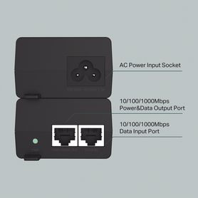 inyector poe gigabit 8023 afat 1 puerto 101001000 mbps195458