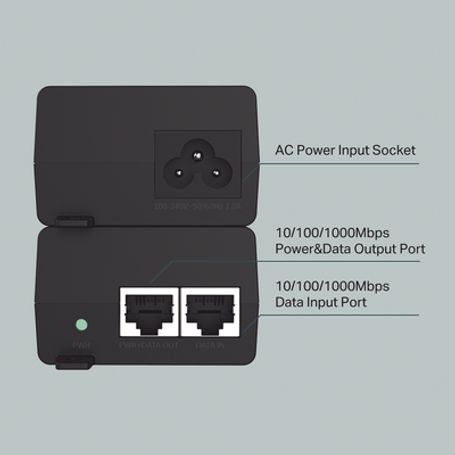 Inyector Poe Gigabit 802.3 Af/at 1 Puerto 10/100/1000 Mbps
