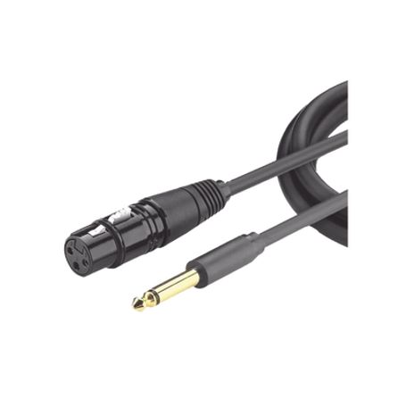 Cable Para Micrófono Plug 6.35 Mm (1/4 Inch) Macho A Xlr Canon Hembra / Núcleo De Cobre / 5 Metros / Alta Calidad / Color Negro