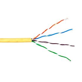 bobina de cable de 305 metros utp cat6 riser de color amarillo ul cmr t4l probado a 350 mhz para aplicaciones de cctv  redes de