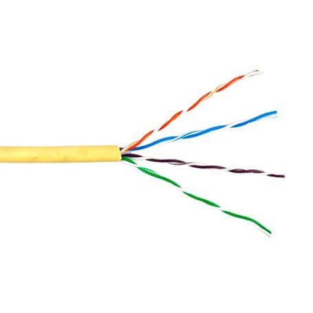 bobina de cable de 305 metros utp cat6 riser de color amarillo ul cmr t4l probado a 350 mhz para aplicaciones de cctv  redes de