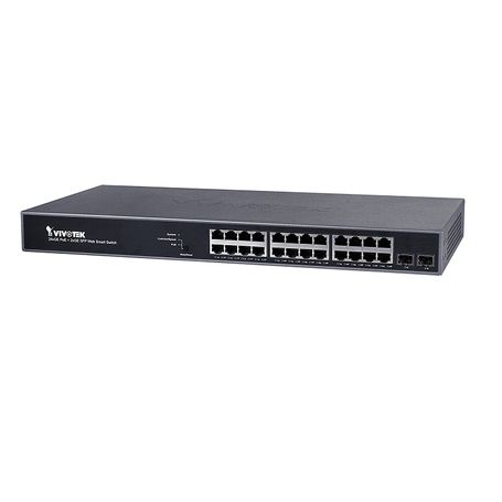 Vivotek Awgev264b370  Switch Poe Administrable 24 Puertos Poe Ge Rj45 2 Puertos Ge Sfp 30w Por Puerto 370w Totales Vivocam Web S