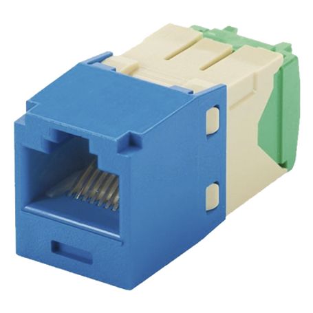 conector jack rj45 estilo tg minicom categoria 6 de 8 posiciones y 8 cables de calibre 2830 awg color azul