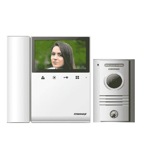 Commax Cdv43k2p Paquete De Videoportero Incluye Monitor Cdv43k2 De 4.3 Pulgadas Con Auricular Para Respuesta Con Audio Y Video D