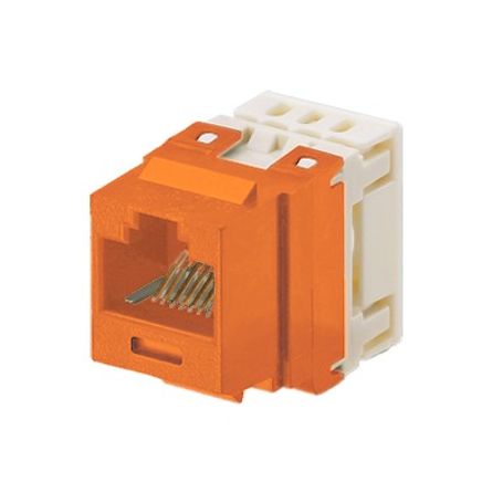 Conector Jack Estilo 110 (de Impacto) Tipo Keystone Categoria 5e De 8 Posiciones Y 8 Cables Color Naranja