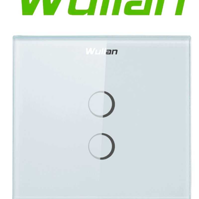 Wulian Switcht2l  Apagador Inteligente Tipo Europeo/ Touch Con 2 Botones Con Conexión L Para Controlar 2 Focos/ Capacidad De 10 