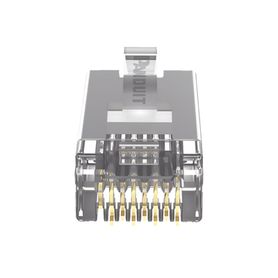 plug rj45 cat5e blindado para cable utp de calibres 2426 awg chapado en oro de 50 micras paquete de 100 piezas188997