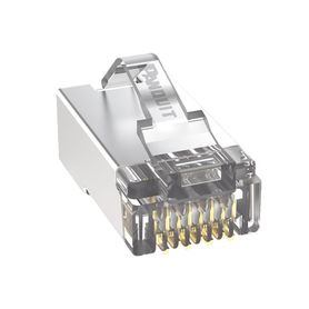 plug rj45 cat5e blindado para cable utp de calibres 2426 awg chapado en oro de 50 micras paquete de 100 piezas188997