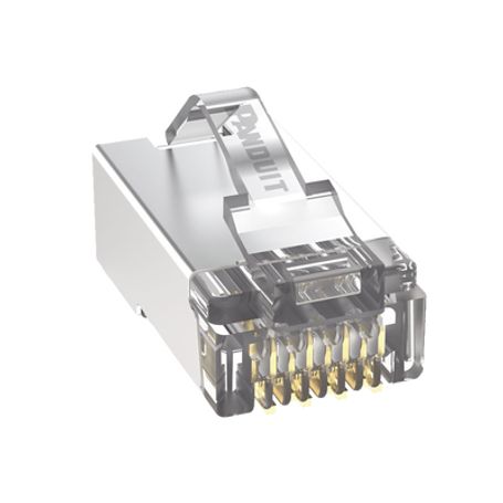 Plug Rj45 Cat5e Blindado Para Cable Utp De Calibres 2426 Awg Chapado En Oro De 50 Micras Paquete De 100 Piezas Plug Rj45 Cat5e Blindado Para Cable Utp De Calibres 2426 Awg Chapado En Oro De 50 Micras Paquete De 100 Piezas
