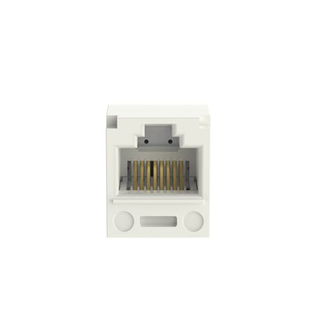 Conector Jack Rj45 Estilo T Minicom Categoria 5e De 8 Posiciones Y 8 Cables Color Blanco Mate