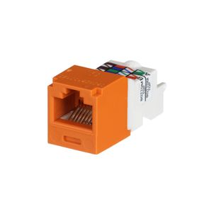 conector jack rj45 estilo tp minicom categoria 6 de 8 posiciones y 8 cables color naranja