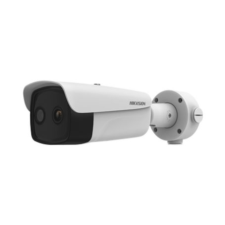 bala ip dual  térmica 97 mm 384 x 288   óptico 4 mm 4 megapixel  40 mts ir  ip66  poe  termométrica  detección de temperatura  