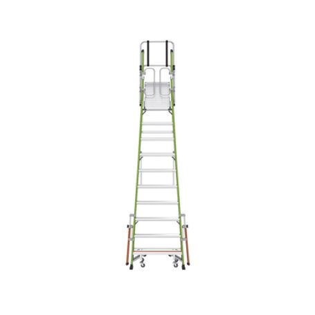 Escalera Fija De 8 (2.4m) De Fibra De Vidrio Con Jaula Y Peldanos De Aluminio. (sku19708146).