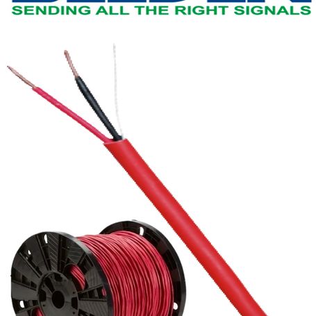 Belden 5320ul0021000  Bobina De Cable Para Sistemas De Deteccion De Incendio / 2 Conductores / Calibre 18 / Sin Blindar / Rojo /