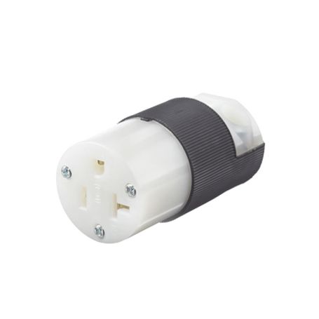 conector entrada recta 20 a 125v 2 polos 3 hilos nema 520 r grado industrial comercial  color negroblanco