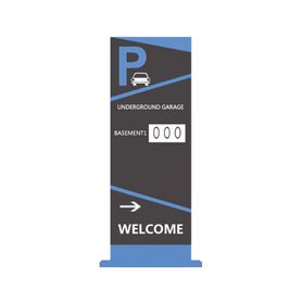 pantalla principal de guia de estacionamiento  1 módulo  mensaje de bienvenida  uso con aplicación de guia de estacionamiento