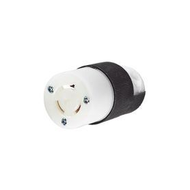 conector industrial con bloqueo de media vuelta  15 a 250 v ca  2 polos 3 hilos  nema l615r  color blanco y negro