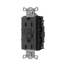 contacto de autoverificación gfci con interruptor de falla a tierra de 15 a 125 v 2 polos 3 hilos color negro nema 515r grado c