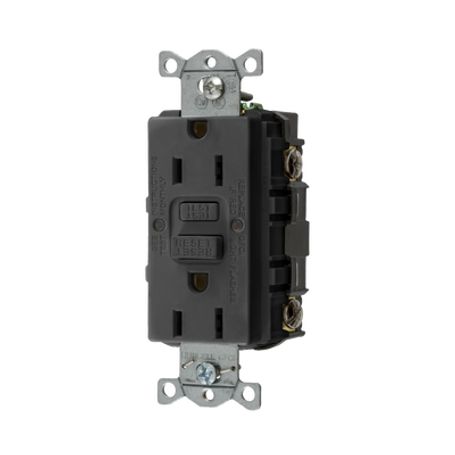 Contacto De Autoverificación Gfci Con Interruptor De Falla A Tierra De 15 A 125 V 2 Polos 3 Hilos Color Negro (nema 515r) Grado 