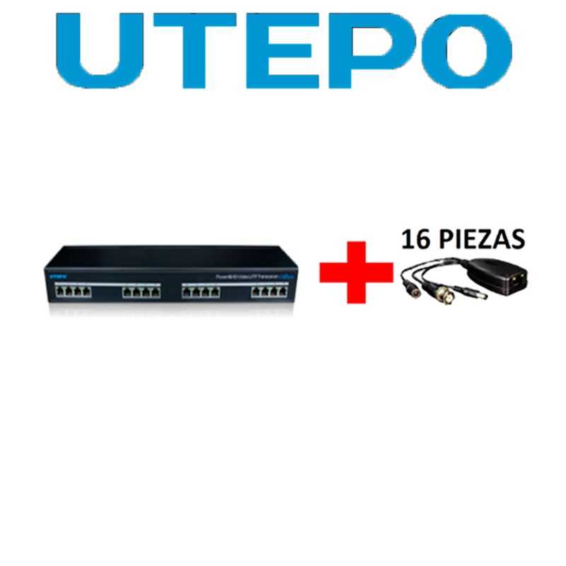 Utepo Utp116pvhd2  Transmisor Y Receptor De 16 Canales De Video Y Energia /  Hdcvi / Tvi / A Hd / Cvbs / Distancia 400m A  720p 
