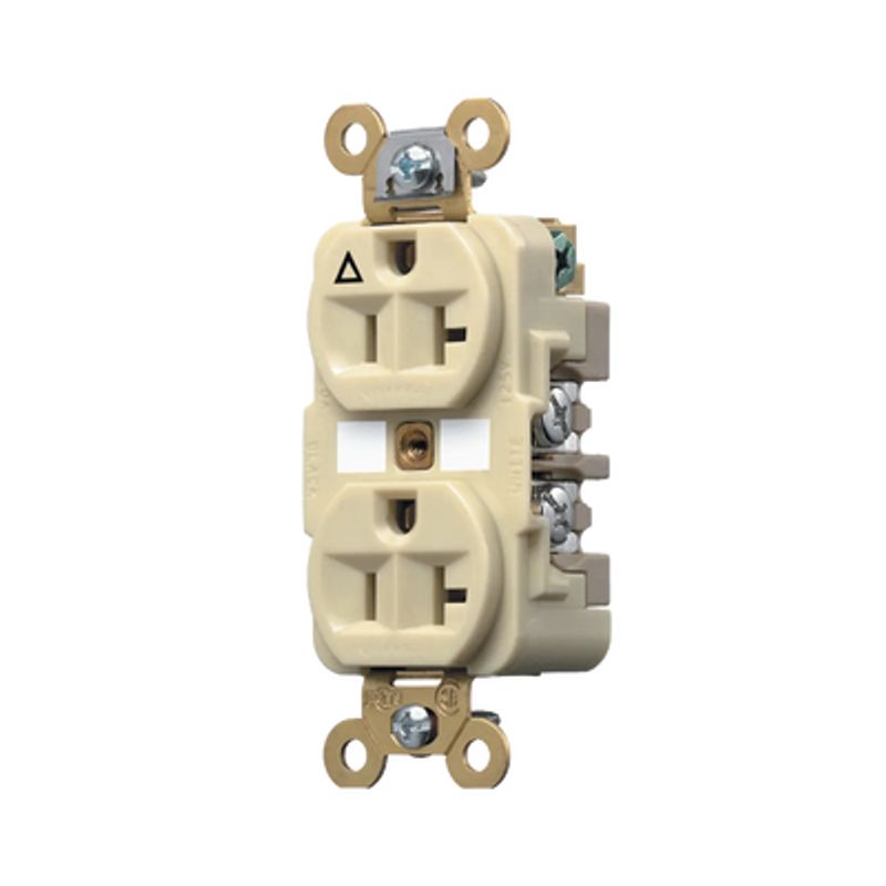 Contacto Dúplex Conexión A Tierra Aislada/ 20 A 125 V/ 2 Polos 3 Hilos/ Color Marfil/ Nema 5 20r/ Grado Industrial. Contacto Dúplex Conexión A Tierra Aislada/ 20 A 125 V/ 2 Polos 3 Hilos/ Color Marfil/ Nema 5 20r/ Grado Industrial.