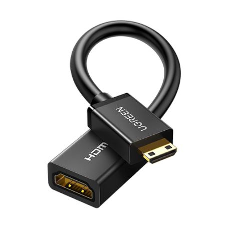 adaptador mini hdmi a hdmi hdmi tipo c    18gbps  4k60hz  hdr   tecnologia 3d  arc  carcasa pcabs  hdcp longitud de 22 cm