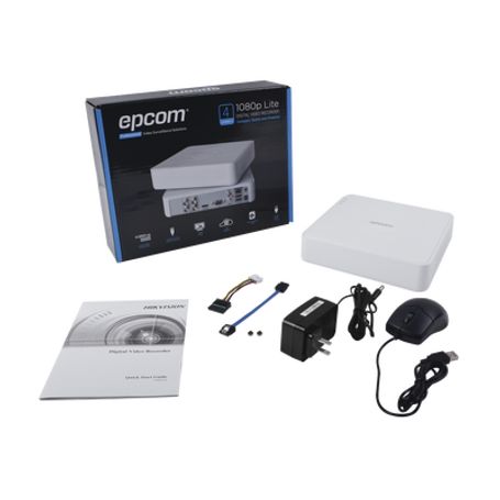 Dvr 1080p Lite Pentahibrido / 4 Canales Turbohd  1 Canal Ip / 1 Bahia De Disco Duro / H.264 / 1 Canal De Audio / Salida Full Hd