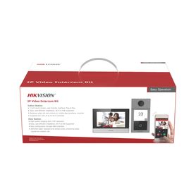 kit de videoportero ip frente de calle  monitor  memoria microsd  llamada y apertura remota desde app hikconnect  soporta 2 pue