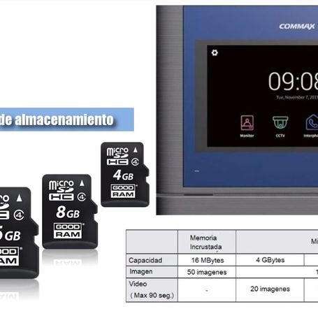 Commax Cdv704ma  Monitor Manos Libres Touch De 7 Pulgadas Compatible Con Frente Drc4cp Con Resolución De 1mp Funcion De Intercom