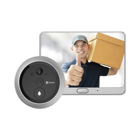videoportero con mirilla y pantalla wifi de bateria recargable  para instalarse en puerta  cámara 720p  sensor pir  detección d