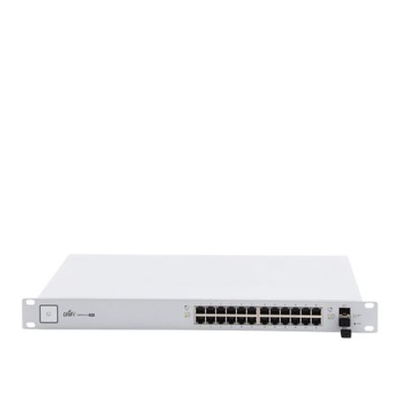 Switch Poe Unifi Capa 2 Administrable De 26 Puertos Gigabit (24 Eth Poe Y 2 Sfp) 802.3 Af/at 500 Watts Throughput De 38.69 Mpps Switch Poe Unifi Capa 2 Administrable De 26 Puertos Gigabit (24 Eth Poe Y 2 Sfp) 802.3 Af/at 500 Watts Throughput De 38.69 Mpps