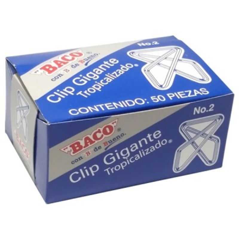 Clip BACO Gigante 2 12319 zincado. Caja con 50 clips. Clip gigante metalico zincado.  TL1 