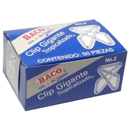 Clip BACO Gigante 2 12319 zincado. Caja con 50 clips. Clip gigante metalico zincado.  TL1 