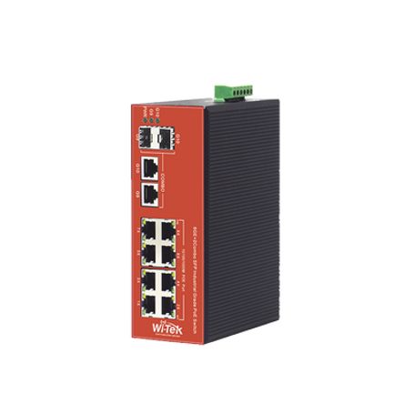 Switch Industrial Poe No Administrable De 8 Puertos 10/100/1000mbps  2 Sfp Combo 150 W
