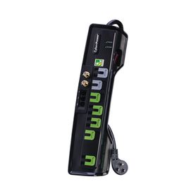 multicontacto con supresor de picos voltaje de entrada 125 vca nema 515p con 7 salidas nema 515r 1950 joules protección rj11 y 