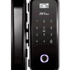 zk gl300  cerradura biometrica para puertas de vidrio  100 usuarios  ancho de puerta de 10 a 12 mm  control remoto  tarjetas mi