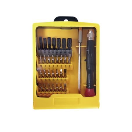 Juego De 31 Destornilladores De Precisión (puntas) Con Mango Y Extensor.