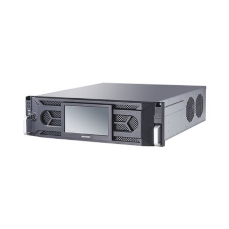 nvr 12 megapixel 4k  64 canales ip  16 bahias de disco duro  4 tarjetas de red  raid con hot swap  reconocimiento facial