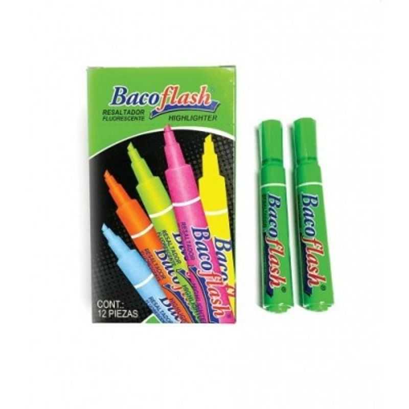 Resaltador BACO BACOFLASH 99358 Verde. Plegadiza con 12 Piezas TL1 