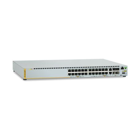 switch de acceso poe stackeable capa 3 24 puertos 10100 mbps  2 sfprj45 combo  2 puertos stacking 370 w