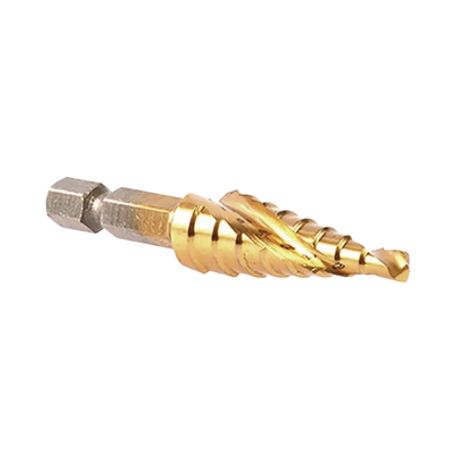 Broca Escalonada Espiral De Hssti 412 Mm Zanco De 1/4 Hexagonal. Broca Escalonada Espiral De Hssti 412 Mm Zanco De 1/4 Hexagonal.
