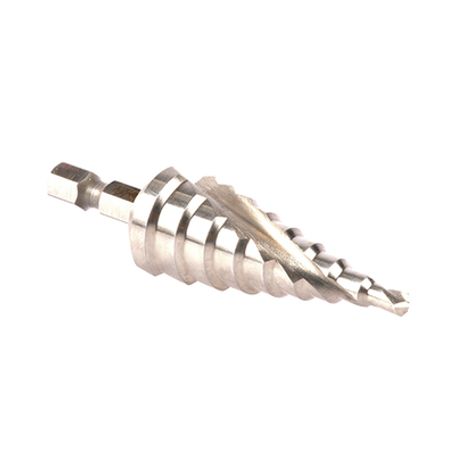 Broca Escalonada Espiral De Hss 420 Mm Zanco De 1/4 Hexagonal Blister Con Una Pieza. Broca Escalonada Espiral De Hss 420 Mm Zanco De 1/4 Hexagonal Blister Con Una Pieza.
