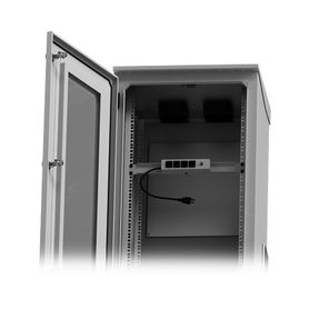 gabinete de piso para exterior con ventiladores y termostato con rack de 19 de 16 u  espacio para baterias 183649
