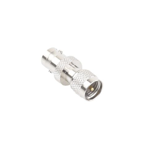 adaptador en linea de conector mini uhf macho a bnc hembra niquel oro teflón27990