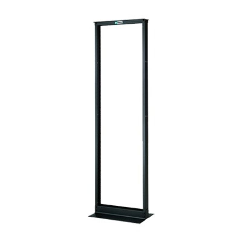 Rack De Dos Postes Estándar De 19 In Rieles Numerados Y Roscados 1224 Fabricado En Aluminio 42 Unidades De Rack Color Negro