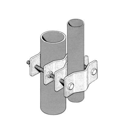 Juego Sencillo De Abrazadera Dual Para Mástiles De 3.81 A 8.9 Cm. De Diámetro.