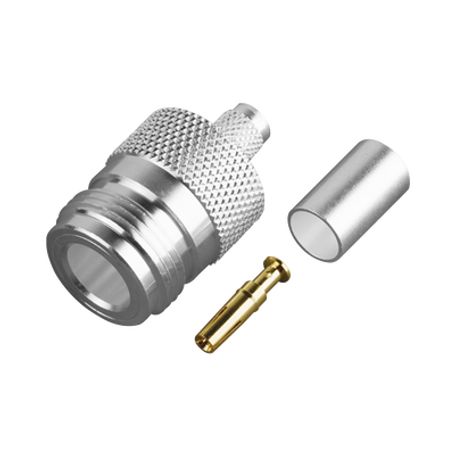 Conector N Hembra De Anillo Plegable Para Cable Proflex Ó Grupo P Plata/ Oro/ Teflón. Conector N Hembra De Anillo Plegable Para Cable Proflex Ó Grupo P Plata/ Oro/ Teflón.