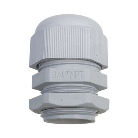Conector Plástico Blanco Tipo Glándula Para Rosca Npt 3/4