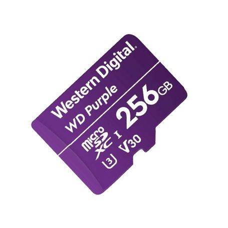 Western Digital Wdd256g1p0c Microsd 256gb / Micro Sdxc Purple Sc Qd101 Videovigilancia 24/7 Clase 10 U1 Lect 50mb/s Esc 40mb/s