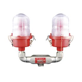 lámpara de obstrucción roja tipo l810 doble led de baja intensidad 12  24 vcc 